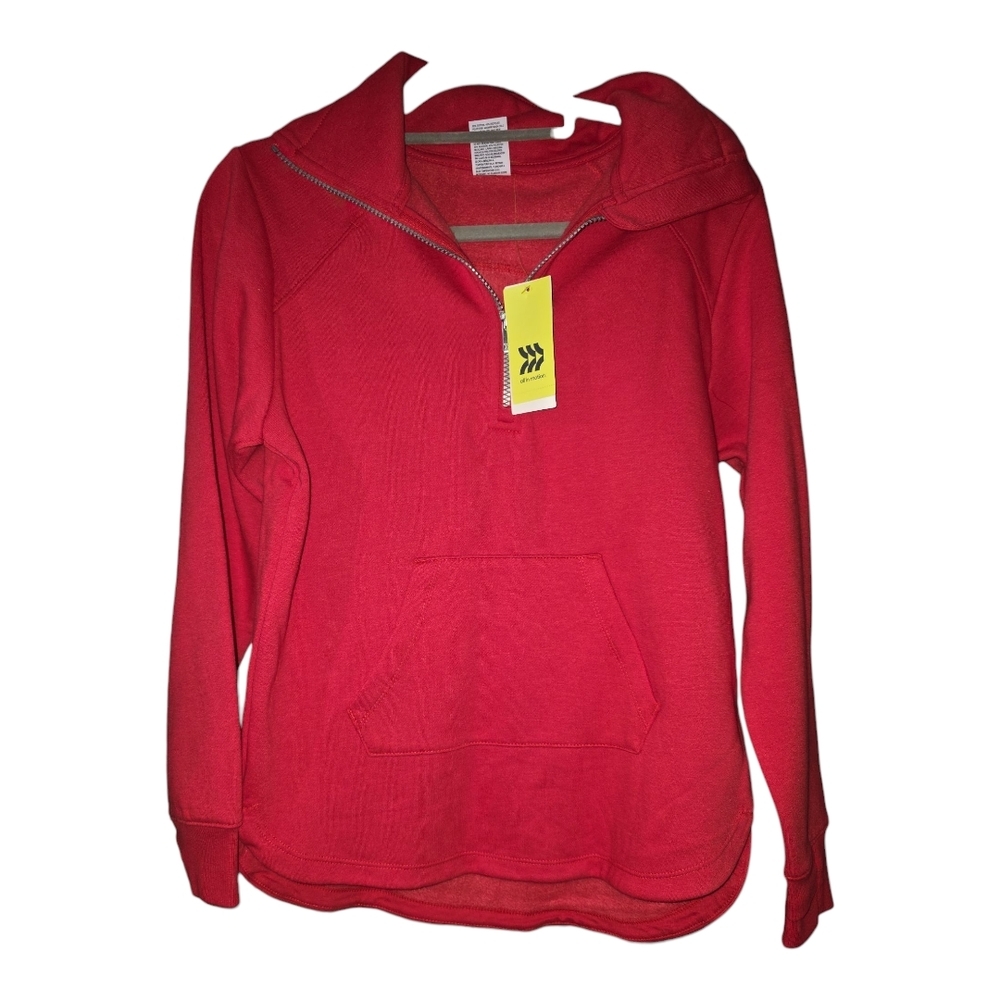 NWT All in Motion Women's Red Quarter-Zip Hoodie